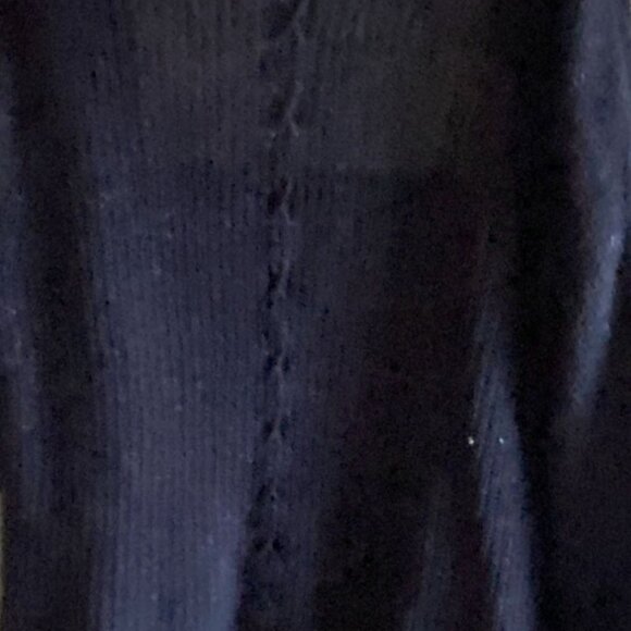 Christopher & Banks Open Front Knit Cardigan-Mixed Knitting-Navy Blue-Size L-GUC - Picture 7 of 8